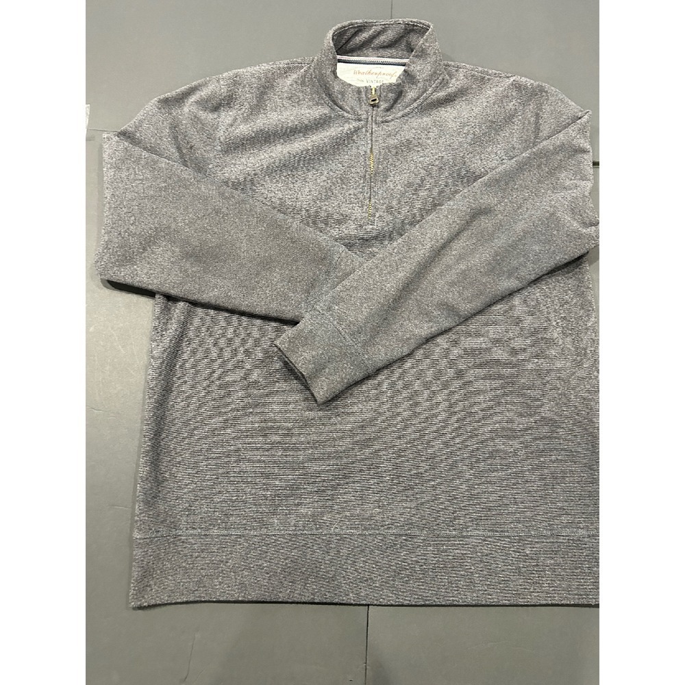 Weatherproof Vintage 1/4 Zip Pullover Sweater Heather Gray Ribbed XL (227)